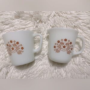 Vintage Pyrex “spring impression” coffee cream and mug.